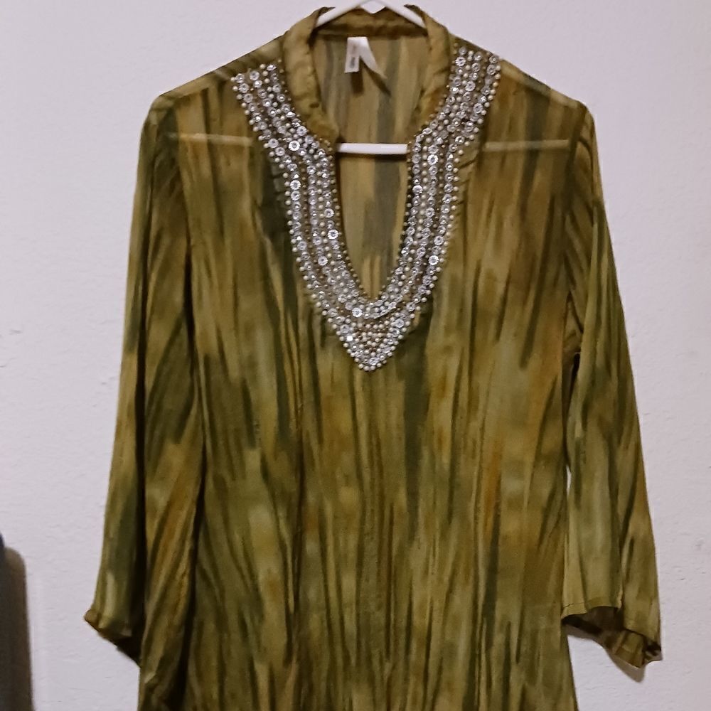 California Breeze sheer swimsuit cover-up, size L